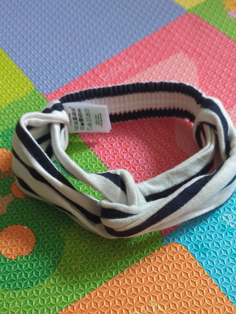 Petit Bateau Navy & White Stripe Knot Headband 6-12M